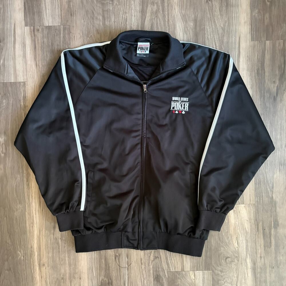 World Series of Poker WSOP Las Vegas Zip Up Track Jacket Men's Size L Authentic